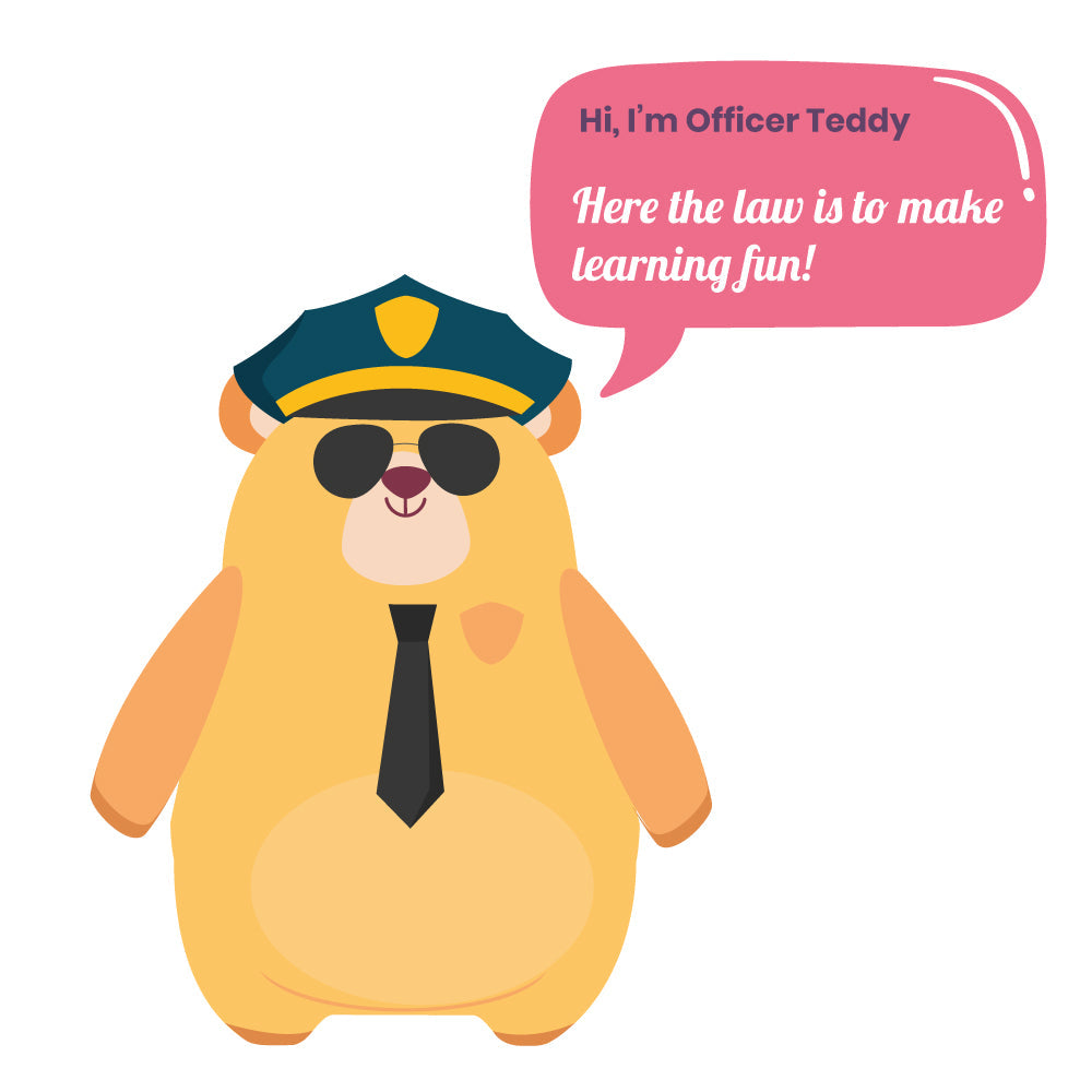 General flashcards in Officer Teddy set, designed for mastering geometry and pattern recognition for young learners.