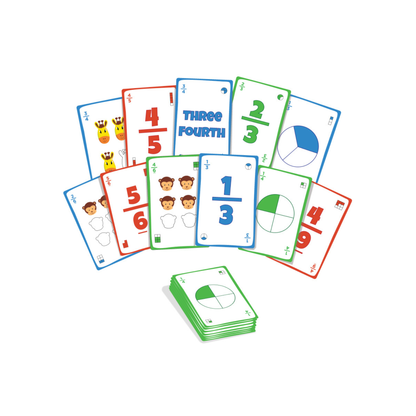 Fracto cards to solve fraction problems, reinforcing their academic knowledge through an immersive and enjoyable experience.