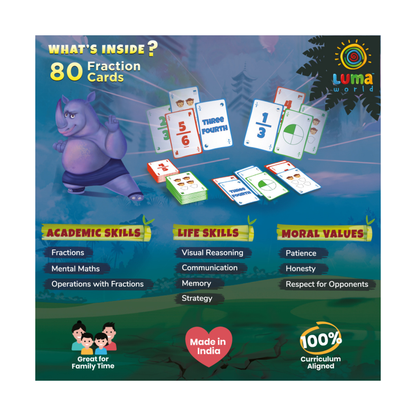 Family bonding over Fracto: A 3-in-1 Card Game, promoting cooperative learning and enjoyment while mastering mathematical concepts.